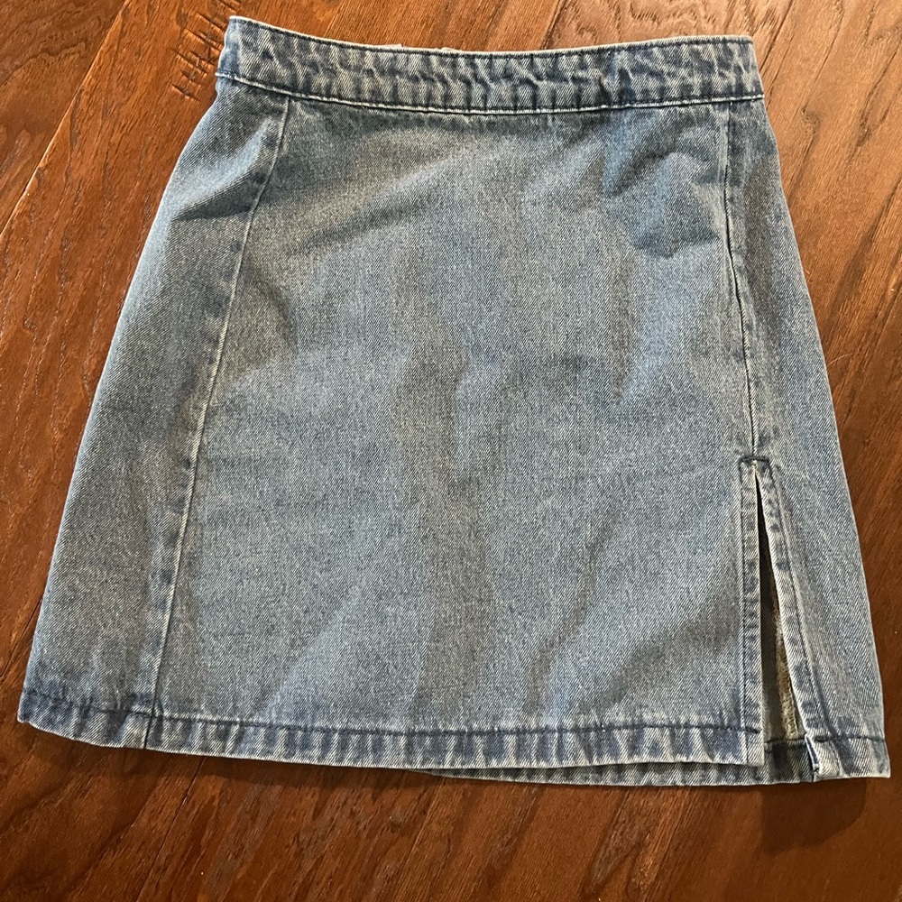 Missguided denim slit skirt